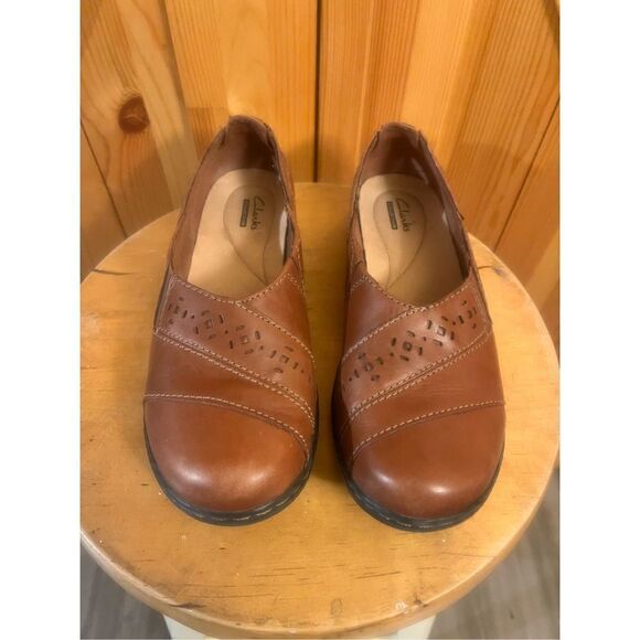 Clarks Evianna Fig Leather Slip On 26108336 Brown size 7.5M - Picture 1 of 7